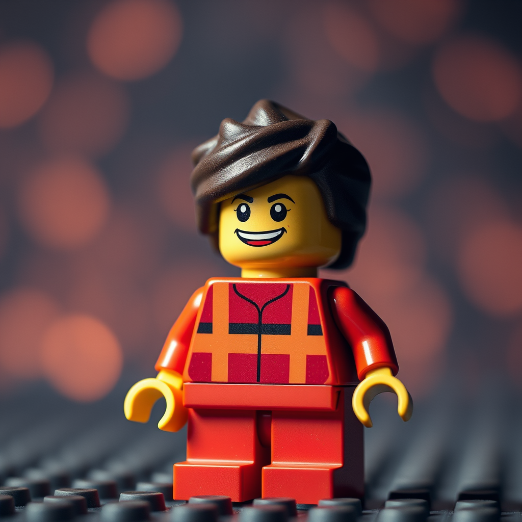 an inspiring and happy Lego minifigure